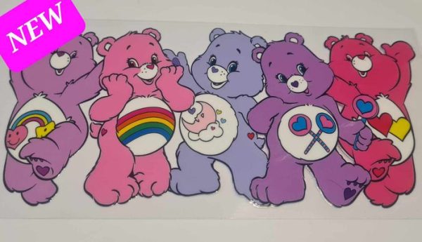 DTF Sticker- Pink/Purple Care Bears
